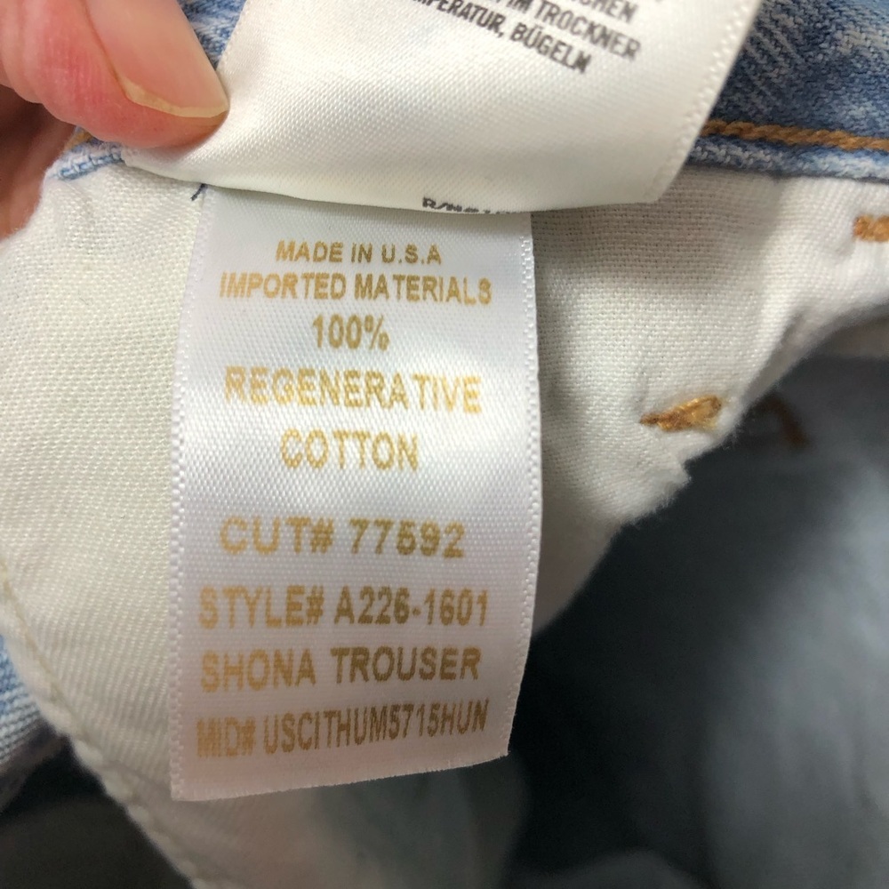 AGOLDE Shona Trouser Jeans Light Wash Blue Women Sz 27 Classic Casual Office - Picture 7 of 9